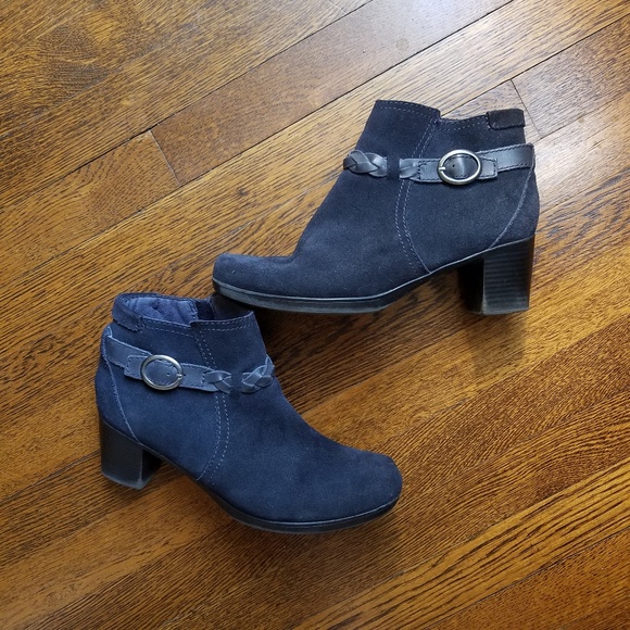 clarks navy ankle boots